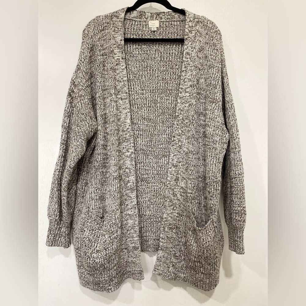 a new day Gray Heathered Open-Front Cardigan